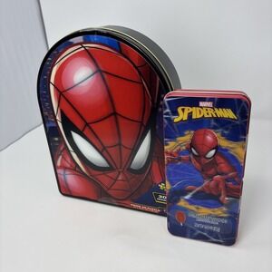 Marvel Spider Man 3D Puzzle Tin Container~300 Piece W/ Bonus Lollipops NEW!
